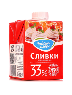 Сливки Чудское озеро 33%  500 г