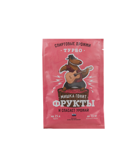 Спиртовые турбо дрожжи Мишка гонит "Фрукты", 70 г