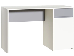 Стол Торонто 12.149 белый шагрень, стальной серый + полка