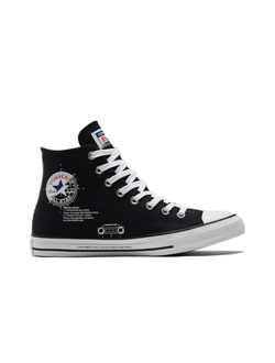 Кеды Converse Chuck Taylor All Star черные высокие с надписями