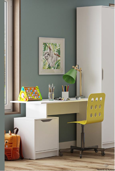 Руна СТ 01 Стол письменный Белый/Белый