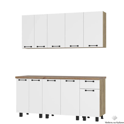 Тина 1,8 м  Кухонный гарнитур Крафт/Белый