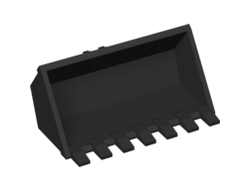 Vehicle, Digger Bucket 7 Teeth 3 x 6 with Locking 2 Finger Hinge, Black (30394 / 4213649 / 6023342 / 6117932)