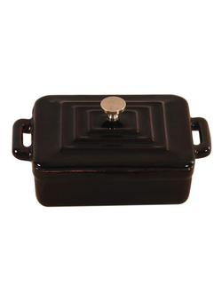 Кастрюля для подачи 13 Х 9,5 см с крышкой, эмаль чугун