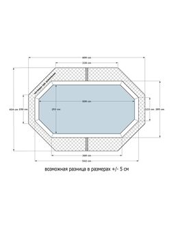 Деревянный морозоустойчивый бассейн "Баргузин" 500 х 250 х 145 см Кристалл
