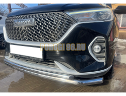 Защита переднего бампера двойная Папа Тюнинг d60/42 для HAVAL M6 2023-