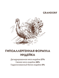 Grandorf (Грандорф): сухой корм для собак всех пород Индейка, 3 кг
