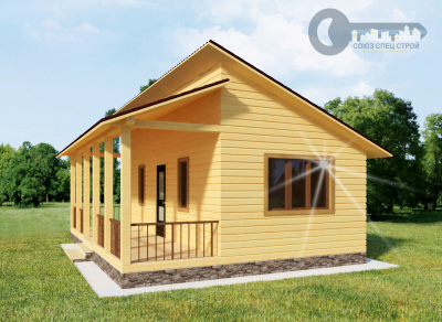 Д-05 ДАЧНЫЙ ДОМ ИЗ БРУСА: ГАБАРИТНЫЕ РАЗМЕРЫ: (6Х8М), ОБЩАЯ ПЛОЩАДЬ: 48М²