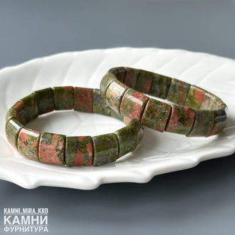 Браслет унакит прямоугольники 15х13 мм, цена за штуку