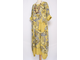 Платье  Бохо "Тюльпан-карман" цветы лайм, желтое