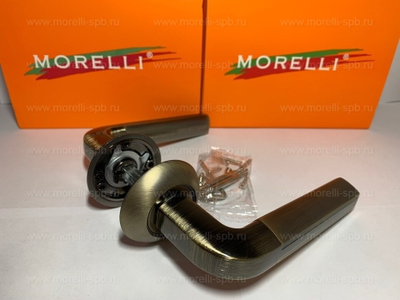 Дверные ручки Morelli "МОЗАИКА" MH-11 MAB/AB Цвет - Матовая античная бронза/античная бронза