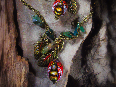 "Пчёлы с медовых лугов", комплект украшений в стиле бохо-шик