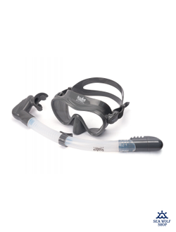 Маска для дайвинга с трубкой Scuba Brothers Flipper Grey, комплект
