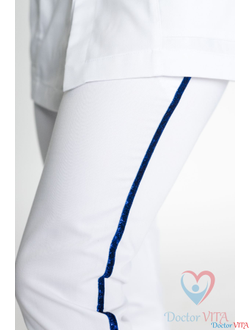 Брюки белые с синими лампасами IvaMED