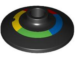 Dish 2 x 2 Inverted  Radar  with Red, Yellow, Green and Blue Quarter Arcs Pattern, Black (4740pb025 6483751)