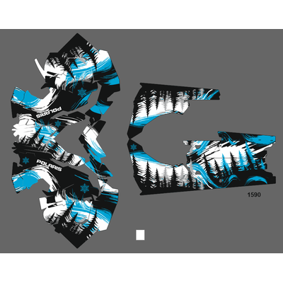 Наклейки на снегоход  Polaris Rush Axys Pro RMK 2016 2017 2018 2019 #1590