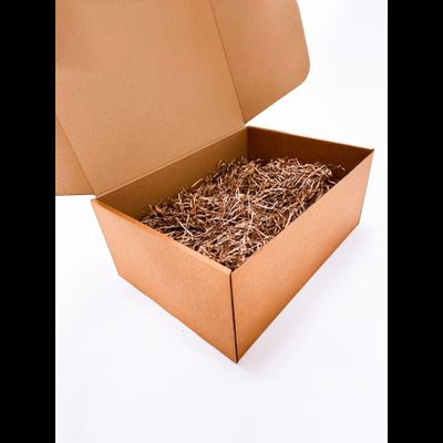 Огромная подарочная коробка GILEV 52x38x22 см с наполнителем и синей лентой