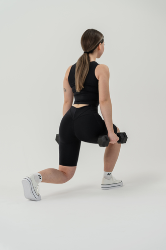 Шорты с высокой талией HIGH WAISTED BIKER SHORTS 10″ GYM THERAPY 628 черные
