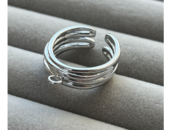 Кольцо-основа родий безразмерное 8мм