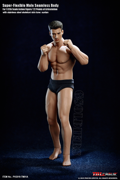 Супер-подвижное бесшовное тело 1/12 scale Super Flexible Male Seamless Body PH2019-TM01A TBLeague