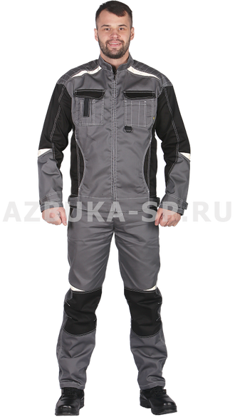 Костюм RANDEK (РАНДЭК), куртка + брюки, тк. Смесовая TC TWILL 80%ПЭ + 20%ХБ, ВО, 265гр/кв.м, цв. серый/черный