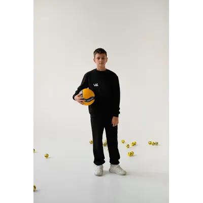 СВИТШОТ Volleylife черный/графит размер 130см-150см