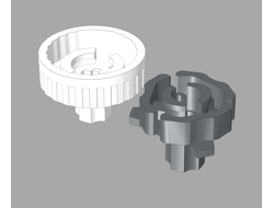 Technic, Clutch Connector with White Outside, Dark Bluish Gray (46835c01 / 46834c01 / 46834 / 46835 / 6257336 / 6257337)