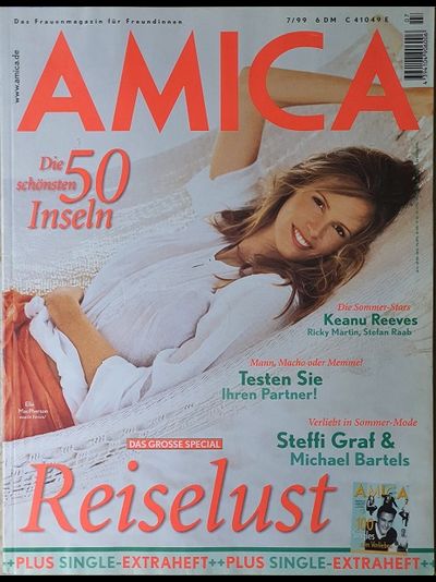 Amica Magazine July 1999 Elle McPherson, Keanu Reeves, Женские иностранные журналы, Intpressshop