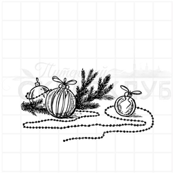 Штамп елочные шары