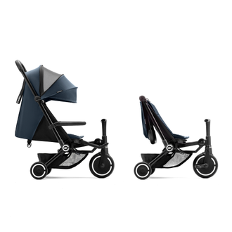 Трехколесный складной велосипед-коляска SmarTrike Traveler Midnight Blue
