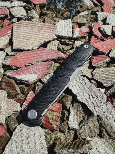 Складной нож Single EVO сталь ламинат Васильева, рукоять G10, цвет черный