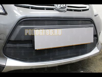 Защита радиатора Lifan X50 2015- (2 части) black