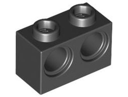 Technic, Brick 1 x 2 with Holes, Black (32000 / 3200026)
