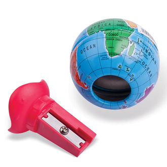 Точилка MAPED (Франция) "Globe", металлический контейнер, в форме глобуса, 051111, 16 шт.