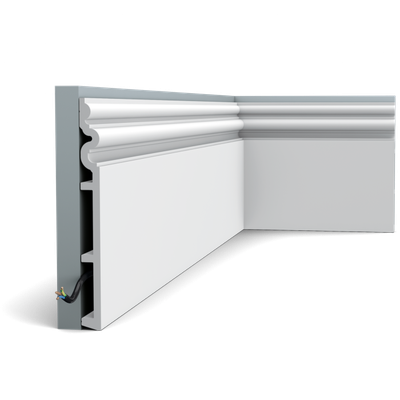 Плинтус ORAC Decor SX193, дюрополимерный, влагостойкий, ударопрочный, под покраску, длина 2 метра