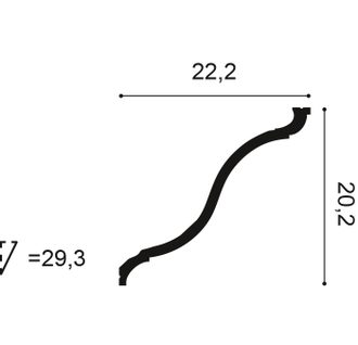 Карниз C335 - 22,2*20,2*200см