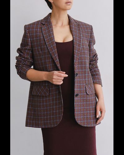 Жакет из шерсти в клетку