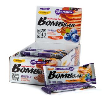 (BombBar) протеиновый батончик - (60 гр) - (смородиново-черничный панкейк)