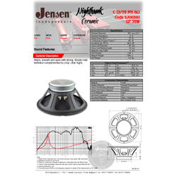 Jensen C 12/75 NH - динамик гитарного кабинета (8 Ом)