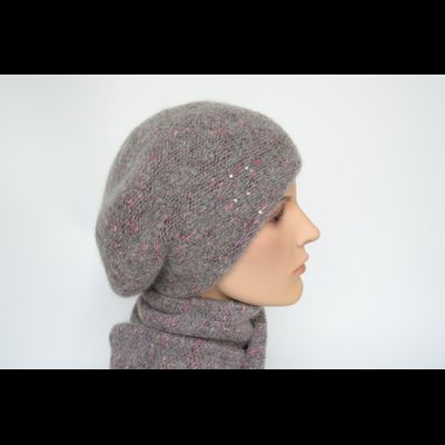 Серый с фуксией берет Vizio Италия 8023 (6926 )