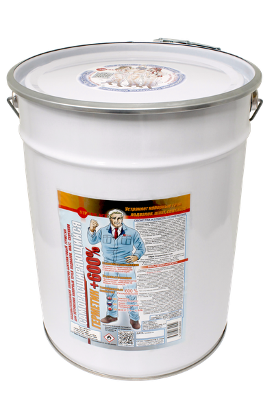 Герметик "САМОРАСШИРЯЮЩИЙСЯ 600+ " Инъекционный Водовытесняющий Полимерно-Бентонитовый. Ведро 20 л.
