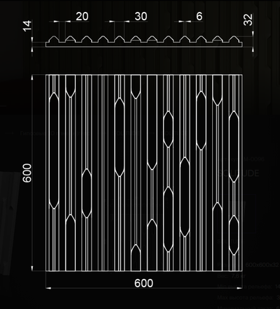 Гипсовая панель SOLITUDE артикул M-0096