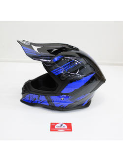 Шлем кроссовый взрослый MOTAX глянцево-черный-синий (G5) M(58) HF 800