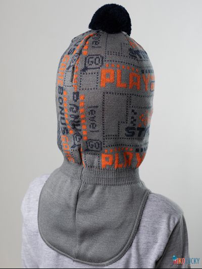 Шапка-шлем  21202-06, цвет темно-серый, оранжевый, р. 52-54