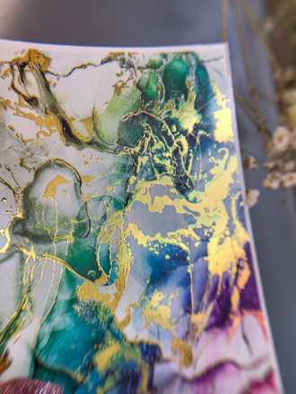 Слайдеры фольгированная акварель Alcohol Ink NF-014 GOLD