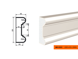 Фасадный молдинг из пенополистирола с покрытием LEPNINAPLAST (Лепнинапласт)  МВ-220/2