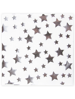 Салфетки "Звезды Серебро", 33*33 см, 12 шт