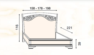 КРОВАТЬ PALAZZO DUCALE  140*200  71CI43LT