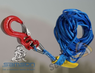 Канат «AmSteel-Blue», d = 12мм, р.н. 15400кг, 28м, коуш/крюк