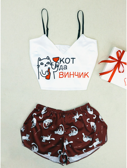 Шелковая пижама "Кот да Винчик"